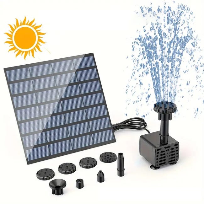 Zestaw solarnej pompy wodnej do fontann zewnętrznych, pompa solarna z 6 dyszami