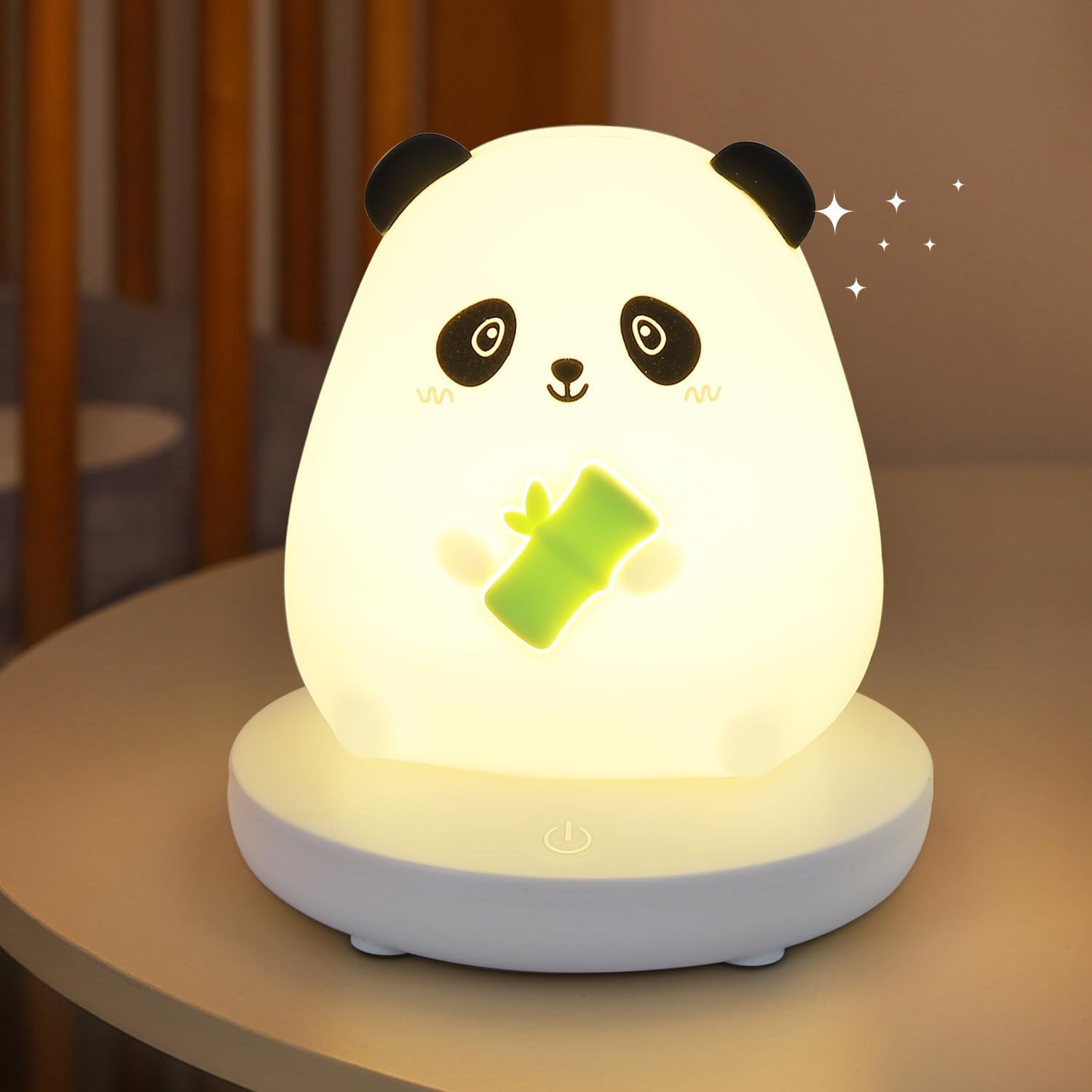 Lampka nocna Panda, urocza lampka nocna LED dla dzieci, ściemnialna lampka nocna z miękkiego silikonu z czujnikiem dotykowym, dekoracja
