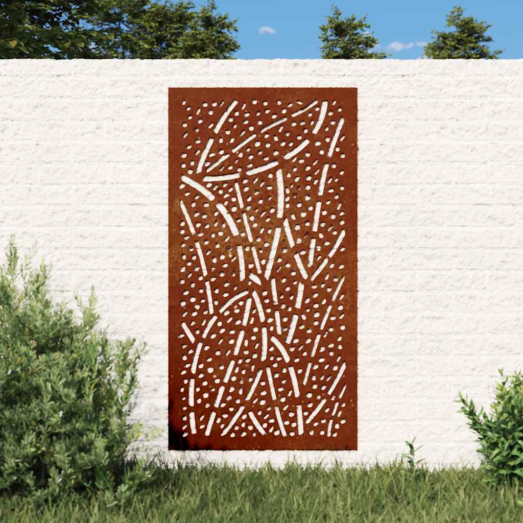 Ogrodowa dekoracja ścienna, 105x55 cm, stal kortenowska, liście vidaXL