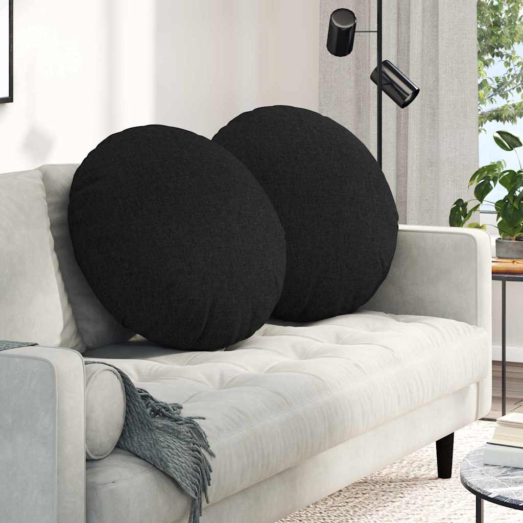 Poduszki na siedziska 2 pcs Czarny Ø60 x 21 cm tkanina vidaXL