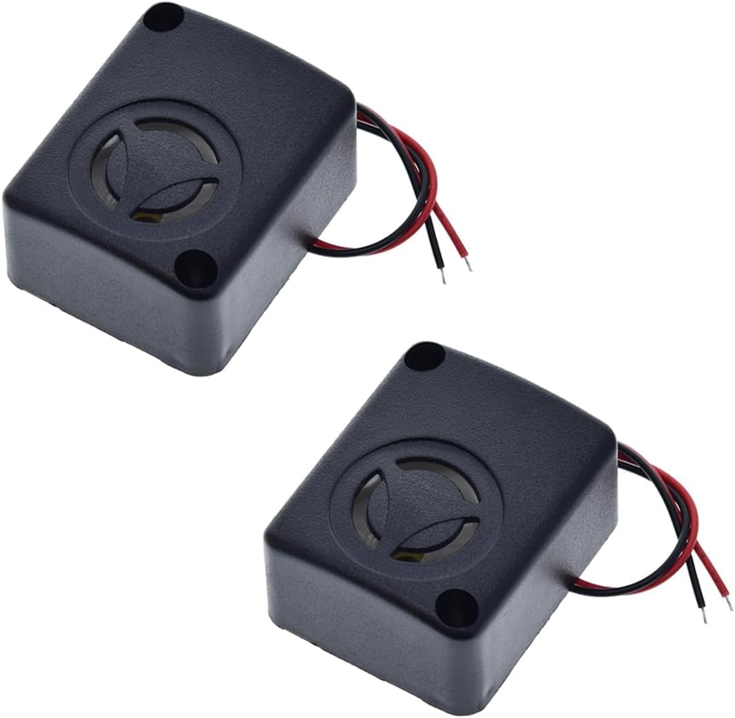Zestaw 2 mini syren alarmowych piezoelektrycznych 12 V DC, 110 dB, sejf ubezpieczeniowy, alarm antykradzieżowy, brzęczyk o wysokiej głośności do samoc