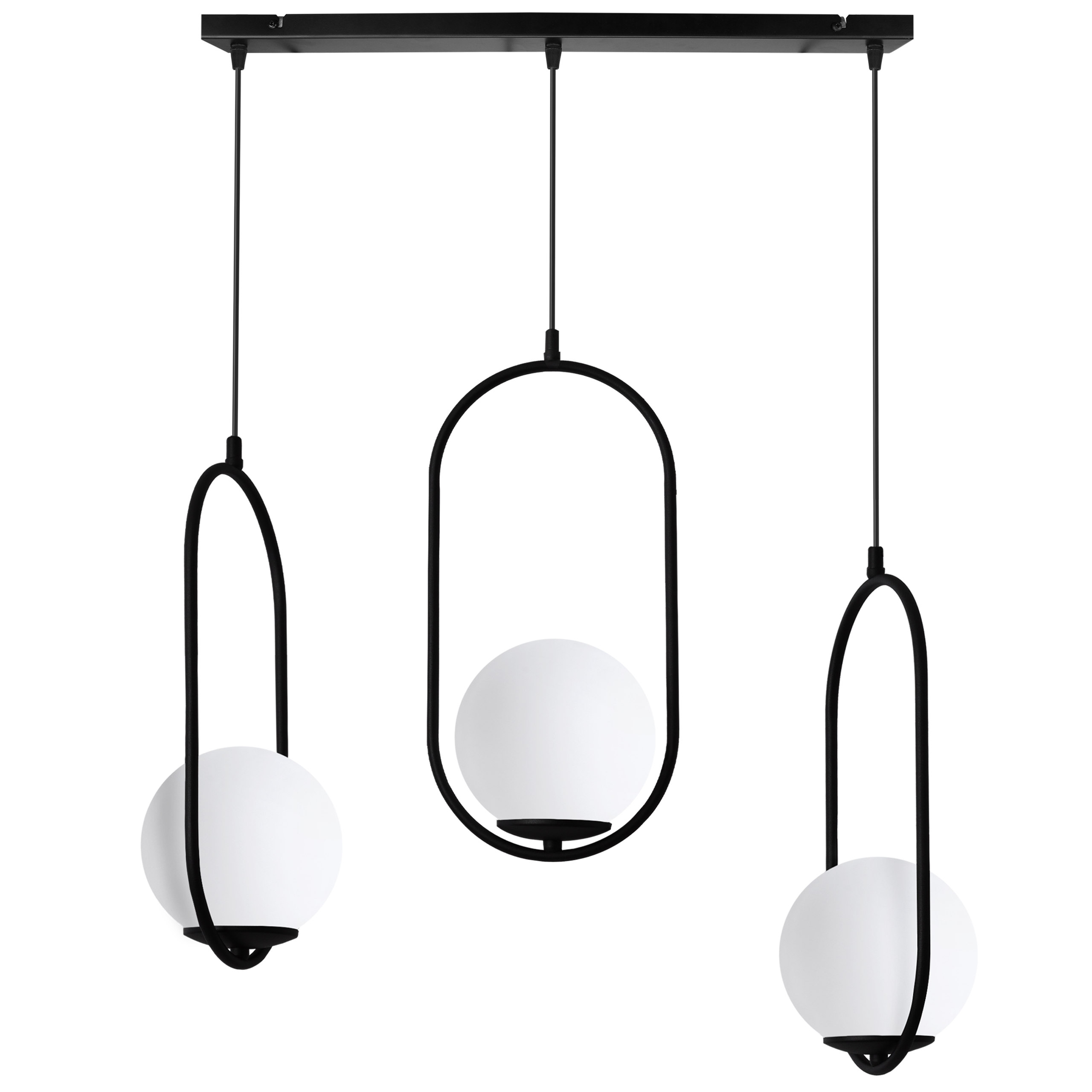 Lampa sufitowa wisząca Light Home LH Luna 3x E14 biały/czarny