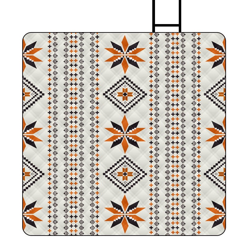 Etniczny koc piknikowy do użytku na zewnątrz, mata piknikowa, 200*200 cm, etniczny wzór w kształcie diamentu