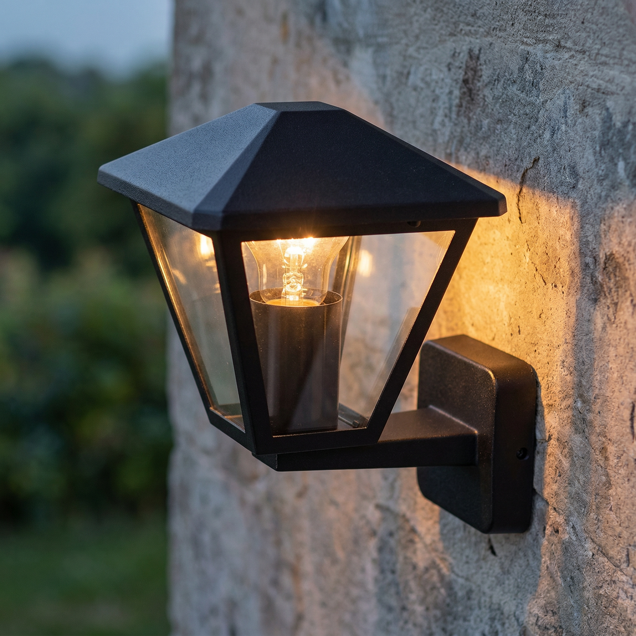 Kinkiet zewnętrzny Paravento czarno-przezroczysty 1xE27x40W wym:22x16x19,5cm IP44 Rabalux