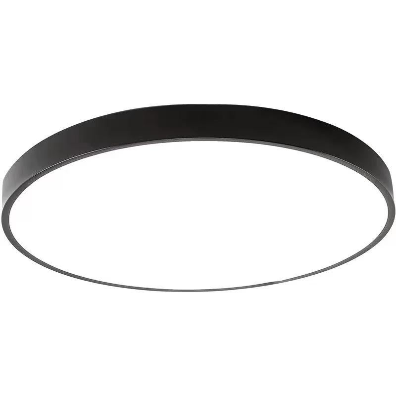 Smukła, czarna lampa sufitowa LED, 40 cm-24 W, nowoczesna, ściemnialna lampa sufitowa LED na balkon, do salonu, sypialni