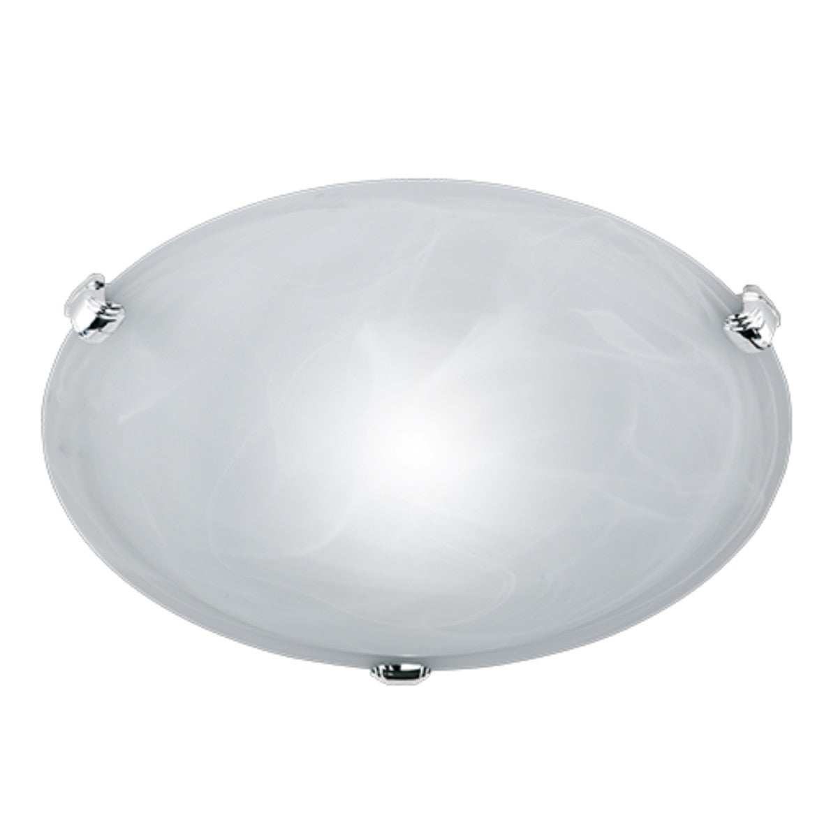 Plafon Adrian okrągły srebrno-biały 1xE27x40W wym: 9 x 30 cm IP20 szkło Trio