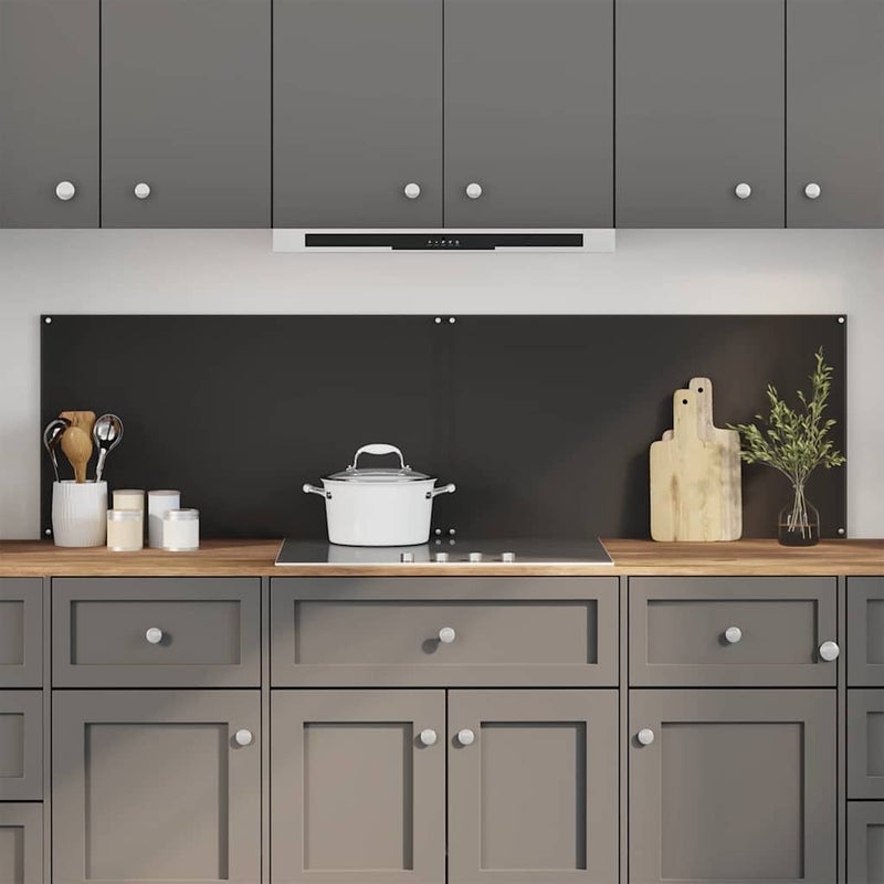 Panel kuchenny 2 pcs Czarny 90 x 50 cm szkło hartowane vidaXL