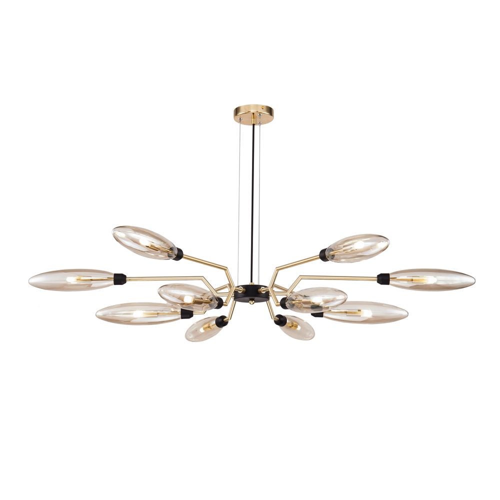 Lampa wisząca złota, szklane klosze Ventura Maytoni MOD012CL-12G
