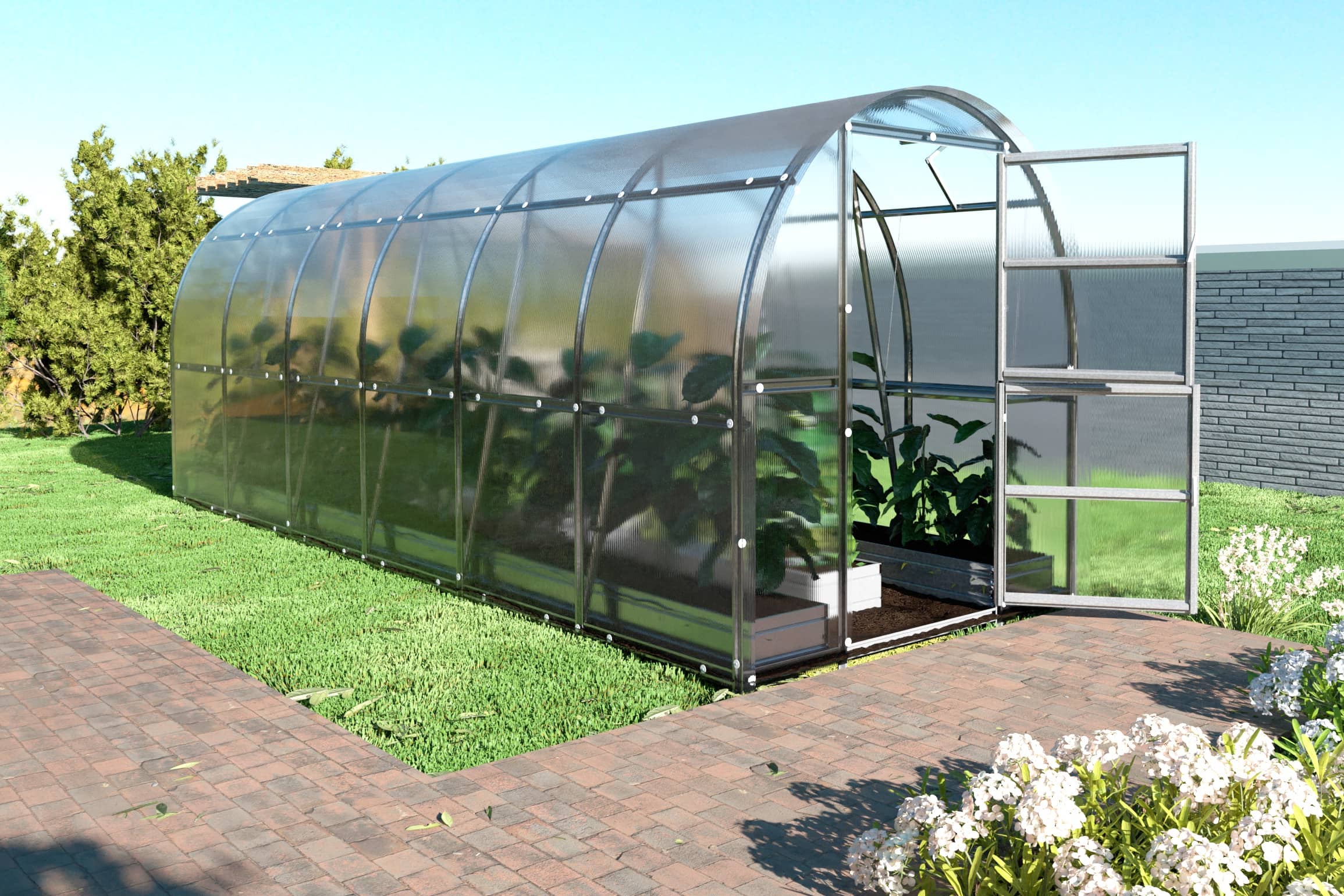 Szklarnia KLASIKA SLIM 2 x 6 m (12 m²), 4 mm z powłoką z poliwęglanu 1szt.