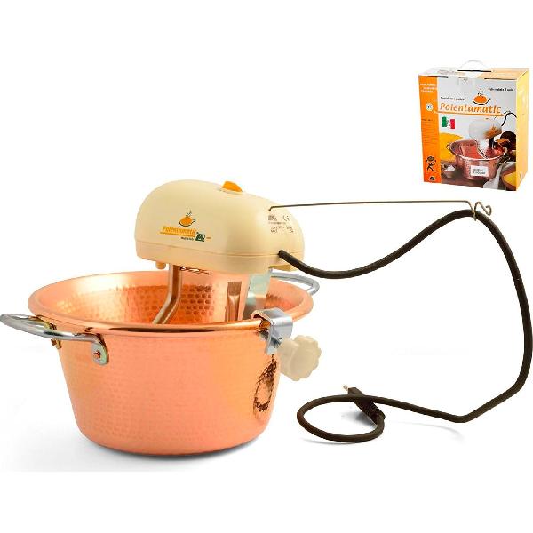 Lar Polentamatic Paiolo Elettrico Rame Fondo Induzione 26 cm Plastica e Acciaio Inox, 4 W