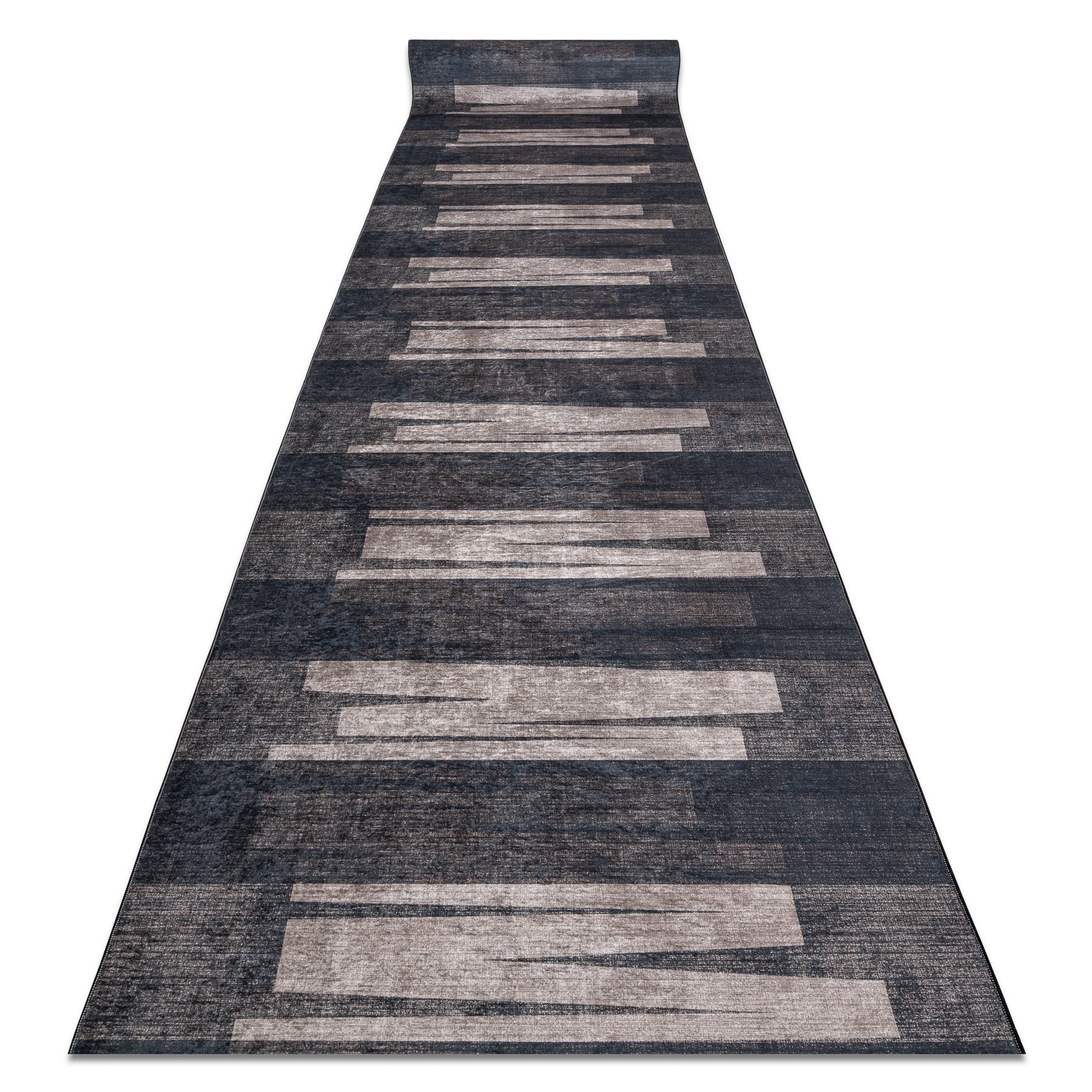 CHODNIK podgumowany DO PRANIA LOTUS VENETO 60910 Pasy, geometryczny brązowy 80 cm 80x300 cm