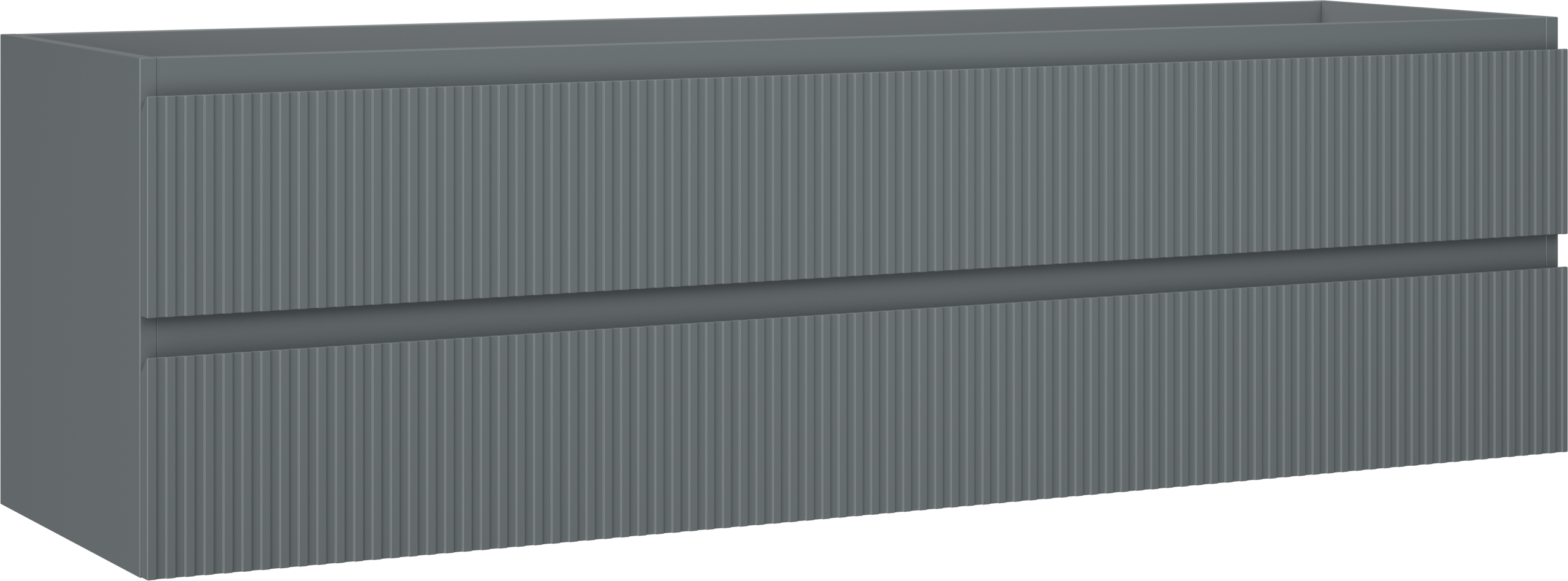 Mexen Rivel szafka łazienkowa podumywalkowa 160 cm, 2 szuflady, ryflowana , grafit mat - 91A20-16047-2-BFF66
