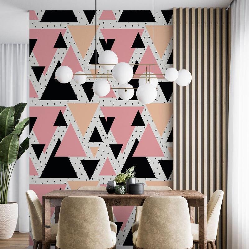 Dekoracyjna tapeta flizelinowa - Motyw geometryczny - Papier Premium 185 g zmywalny 5 brytów 60x260 cm - Powierzchnia: szer. 300 x wys. 260 cm