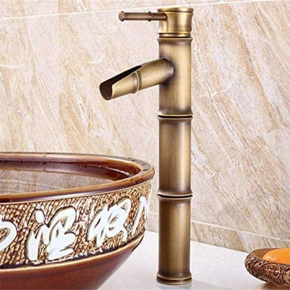 Bateria łazienkowa w stylu retro, mosiężna i ceramiczna, umywalkowa (model wysoki)