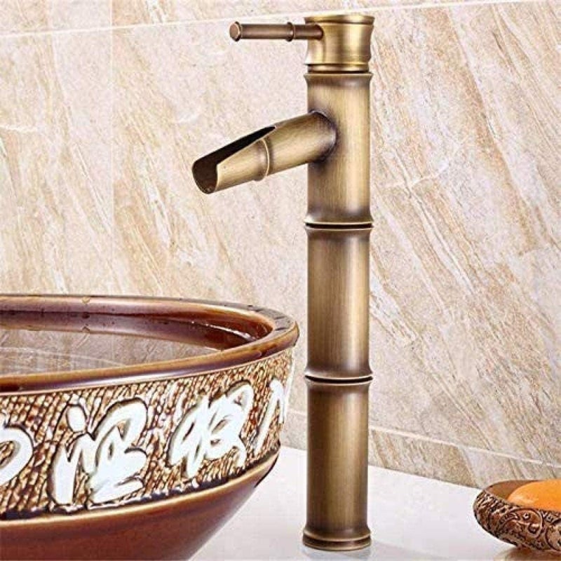 Bateria łazienkowa w stylu retro, mosiężna i ceramiczna, umywalkowa (model wysoki)