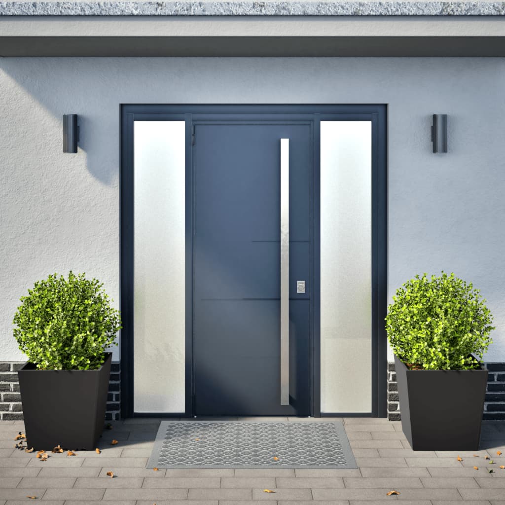 Donice ogrodowe, czarne, 2 szt., 50x50x50 cm, stal