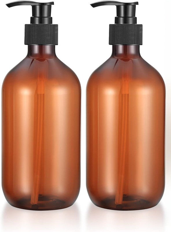 2 dozowniki mydła 500 ml, butelki wielokrotnego użytku z pompkami ciśnieniowymi do szamponu, balsamu
