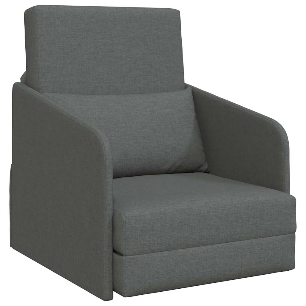 Sofa Bed Ciemnoszary 65 x 80 x 83 cm tkanina