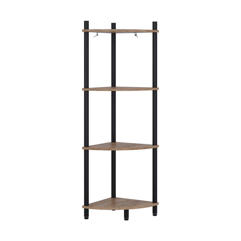 Vicco Półka narożna Bivio, Złoty dąb power/antracyt, 29 x 102.5 cm z 4 schowkami