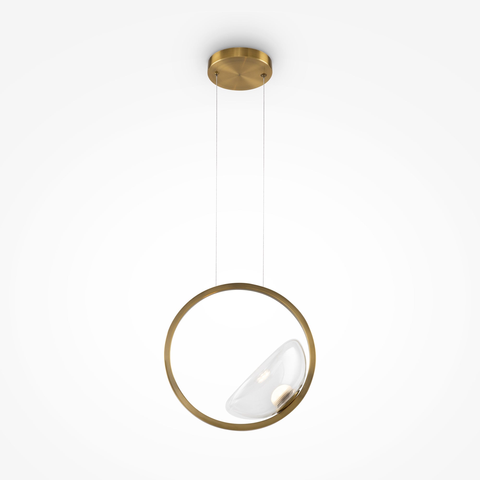Lampa wisząca koło ze szklanym kloszem Lunare Maytoni MOD327PL-L5BS3K