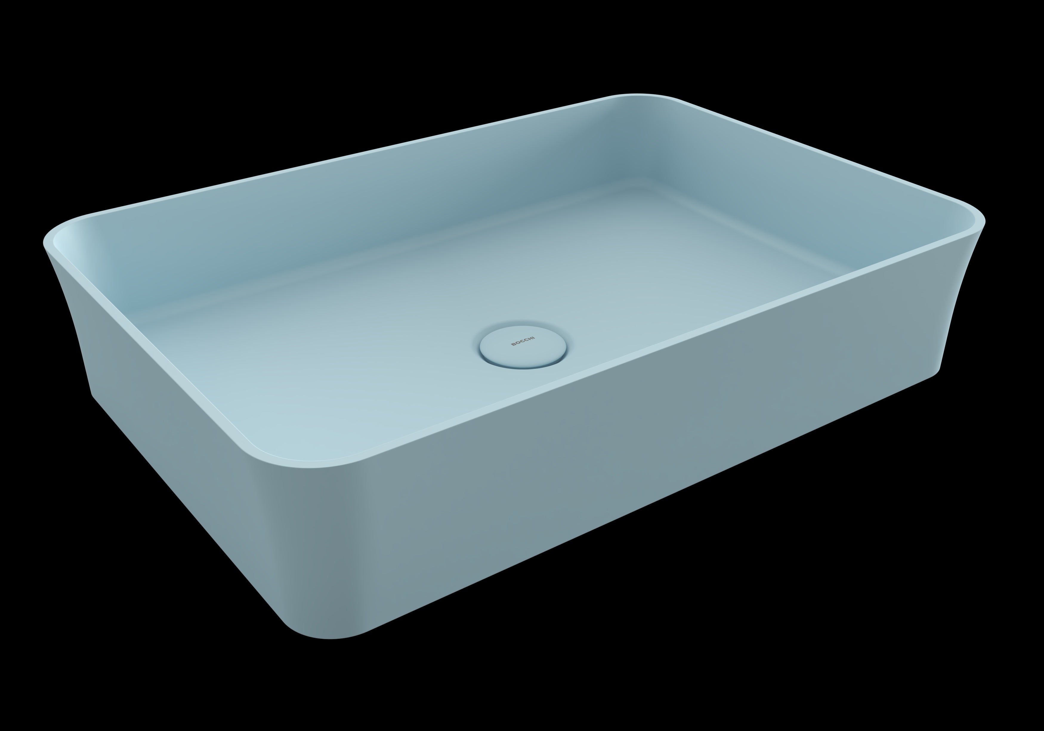 BOCCHI SOTTILE Umywalka nablatowa 55x38cm ICE blue