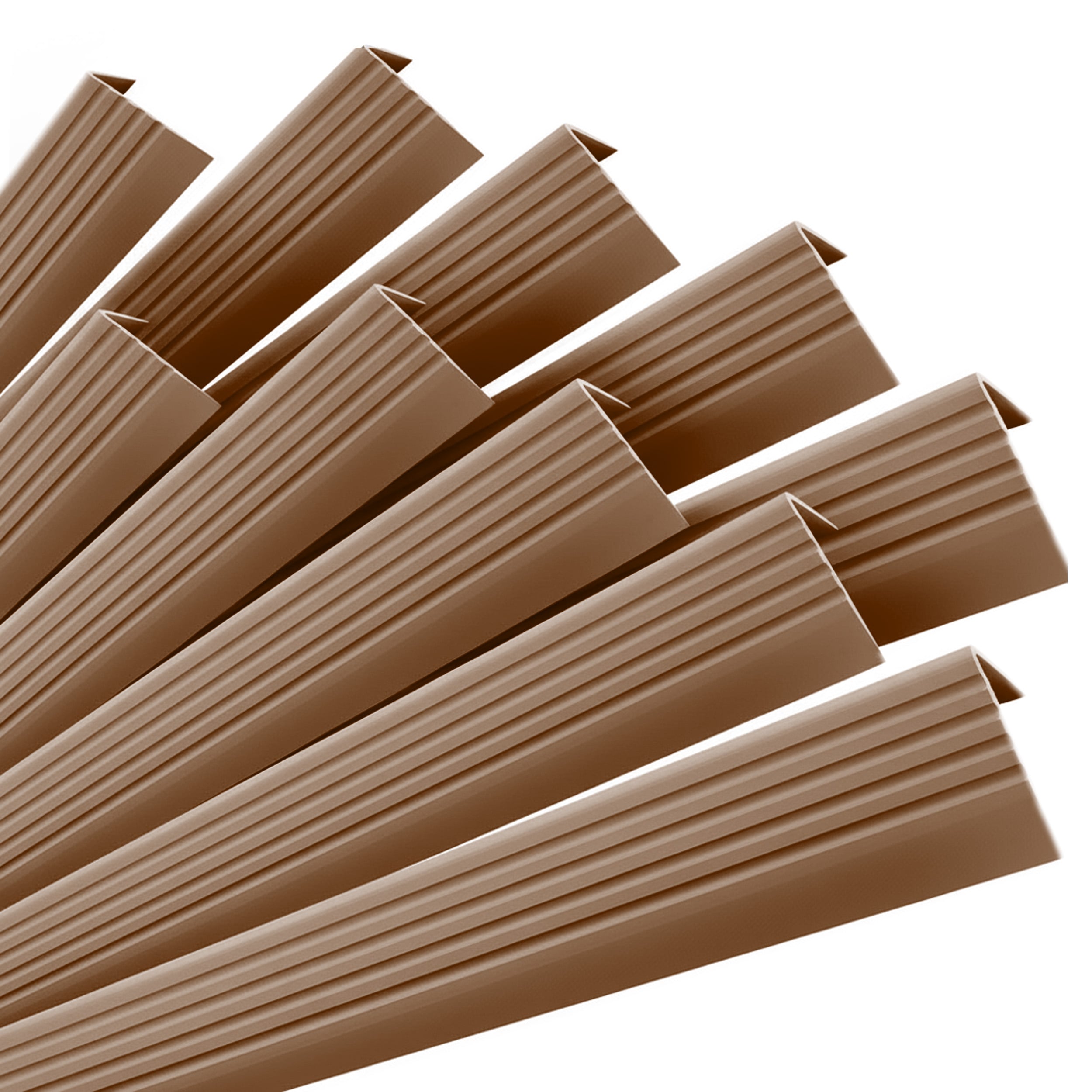 10x Profil schodowy samoprzylepny 50x42 mm PVC na krawędzie stopni z ryflowaniem - 100 cm, brązowy