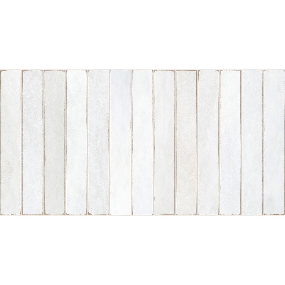 Płytka z gresu porcelanowego o efekcie rzemieślniczym do podłóg i ścian biała EAZY Long 32x62,5 cm błyszcząca