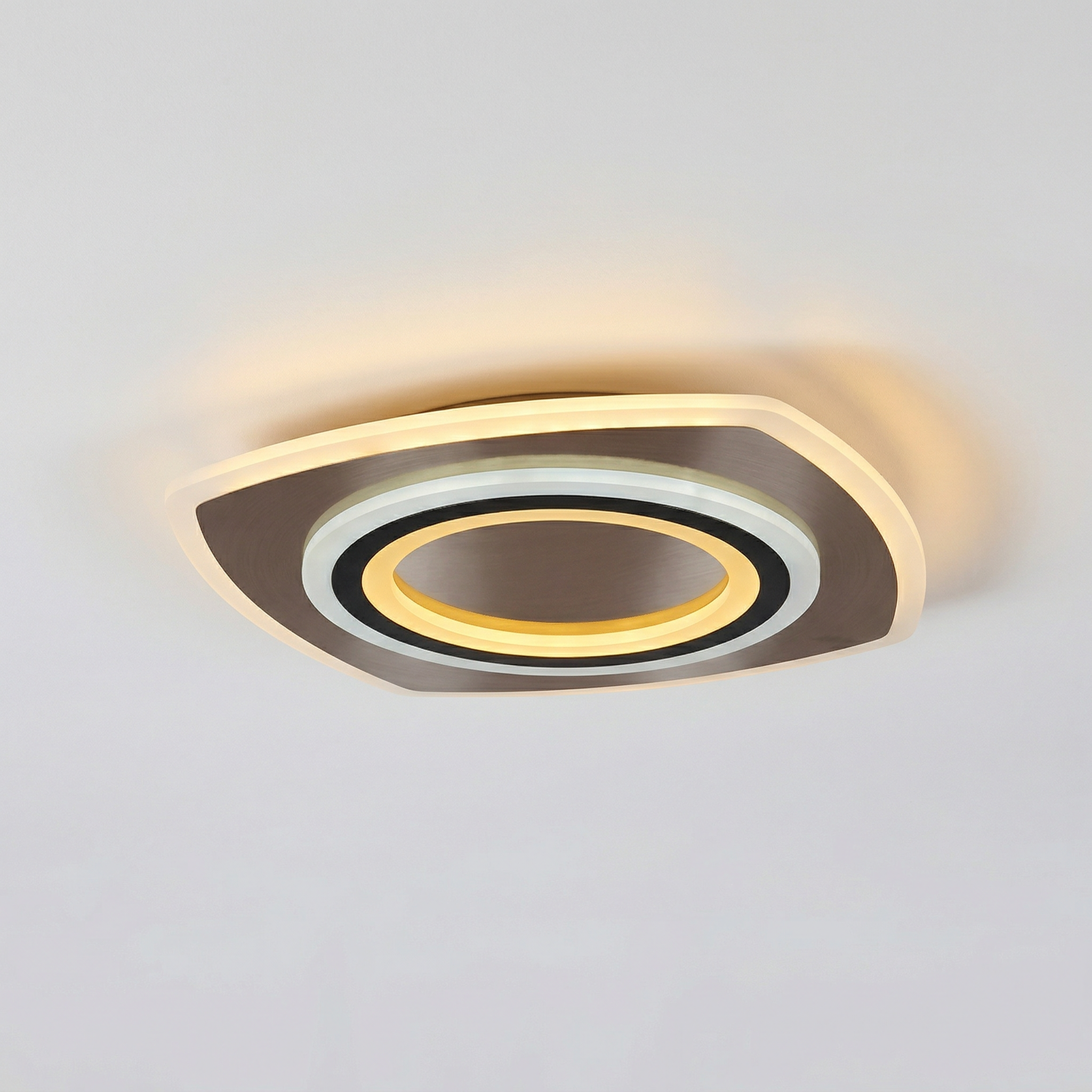 Kwadratowa lampa sufitowa LED 60W CCT czarno-złota 48x48cm Taneli2