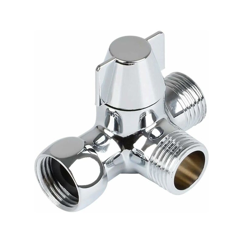 Zawór 3-drogowy z litego mosiądzu, przełącznik 3-drogowy, przełącznik 3-drogowy do prysznica, trójnik G1/2" do prysznica, słuchawka prysznicowa