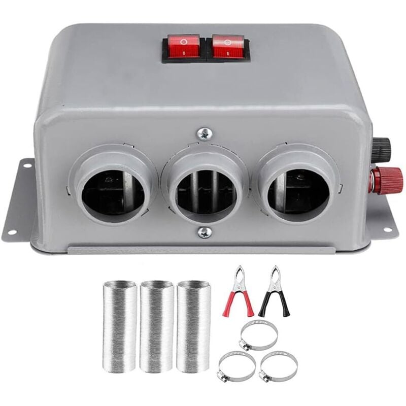 Ogrzewacz samochodowy 12 V 800 W, kompaktowy, zimowy, 3 wyloty powietrza, 2-biegowy przełącznik