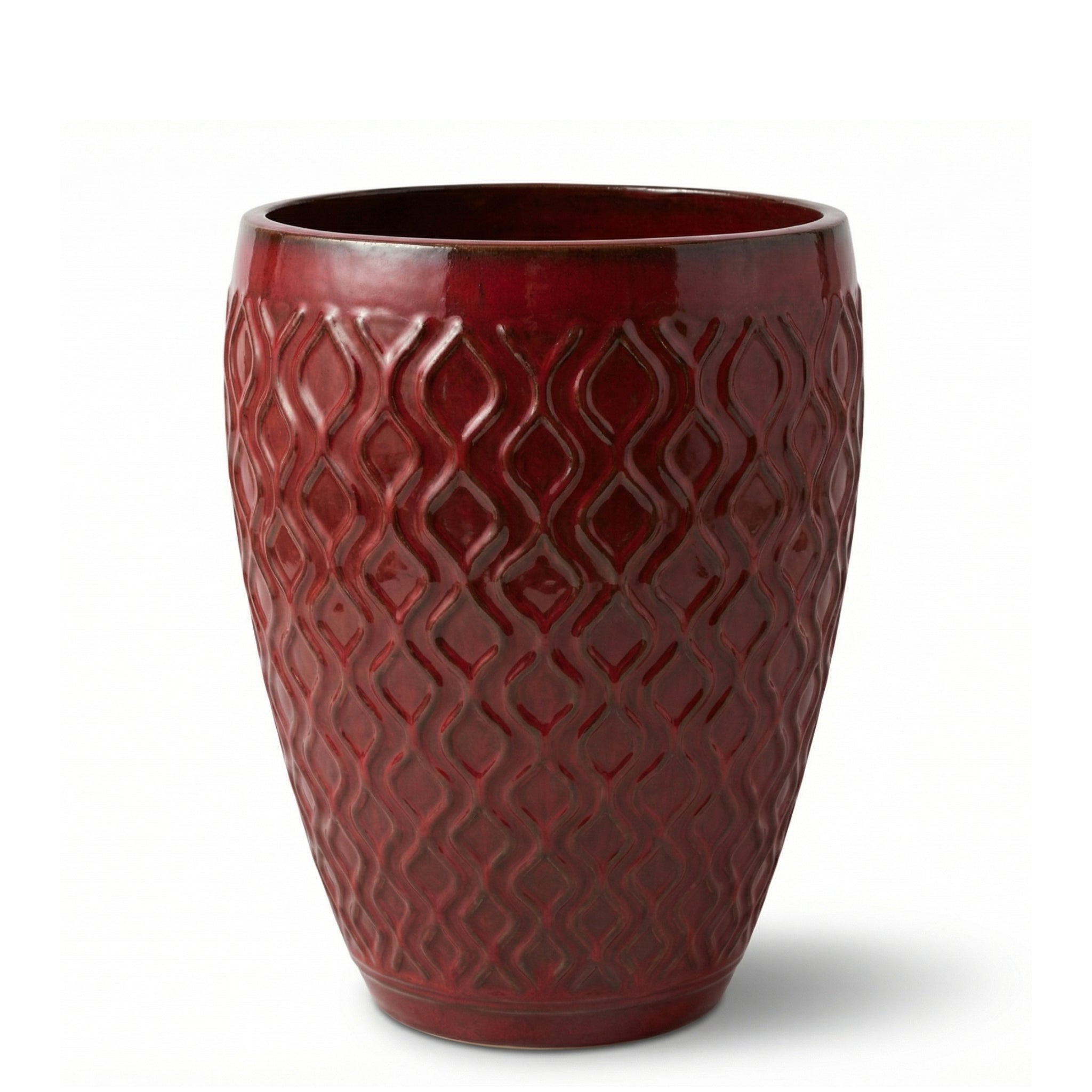Donica ceramiczna Provencelia PHENIX Czerwony, sred.32 x H40 cm, mrozoodporna, rękodzieło, szkliwiona