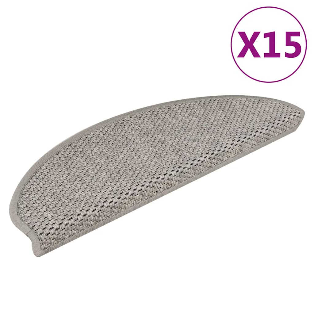 Samoprzylepne nakładki na schody, 15 szt., 65x21x4 cm, srebrne vidaXL
