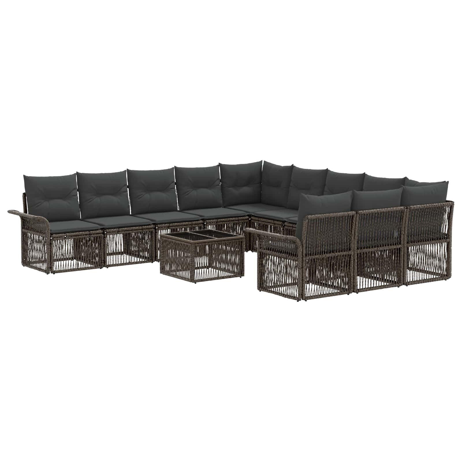 Zestaw Sof na Ogród 12 pcs Szary polirattan vidaXL