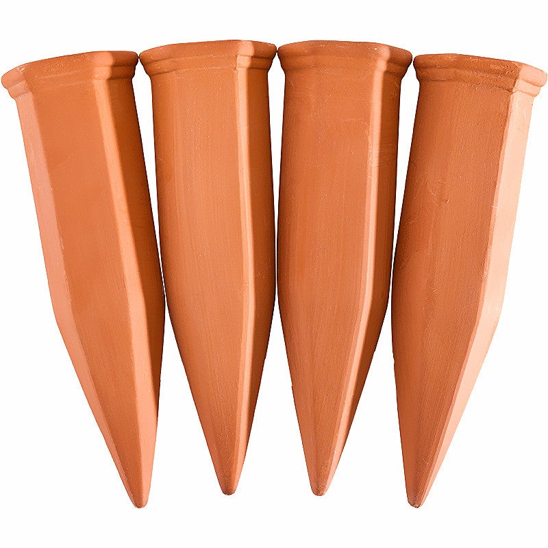 Zestaw 4 automatycznych perkolatorów ceramicznych, nawadnianie stożkiem glinianym, kroplowniki do podlewania kwiatów, nawadnianie roślin domowych