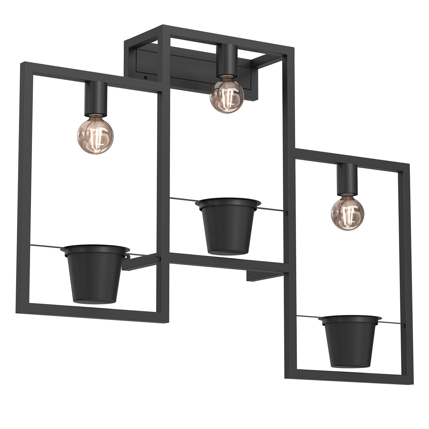 Kinkiet ścienny Flores czarny mat 3xE27x15W wym: 76 x 98 x 16 cm metal IP20 Luminex