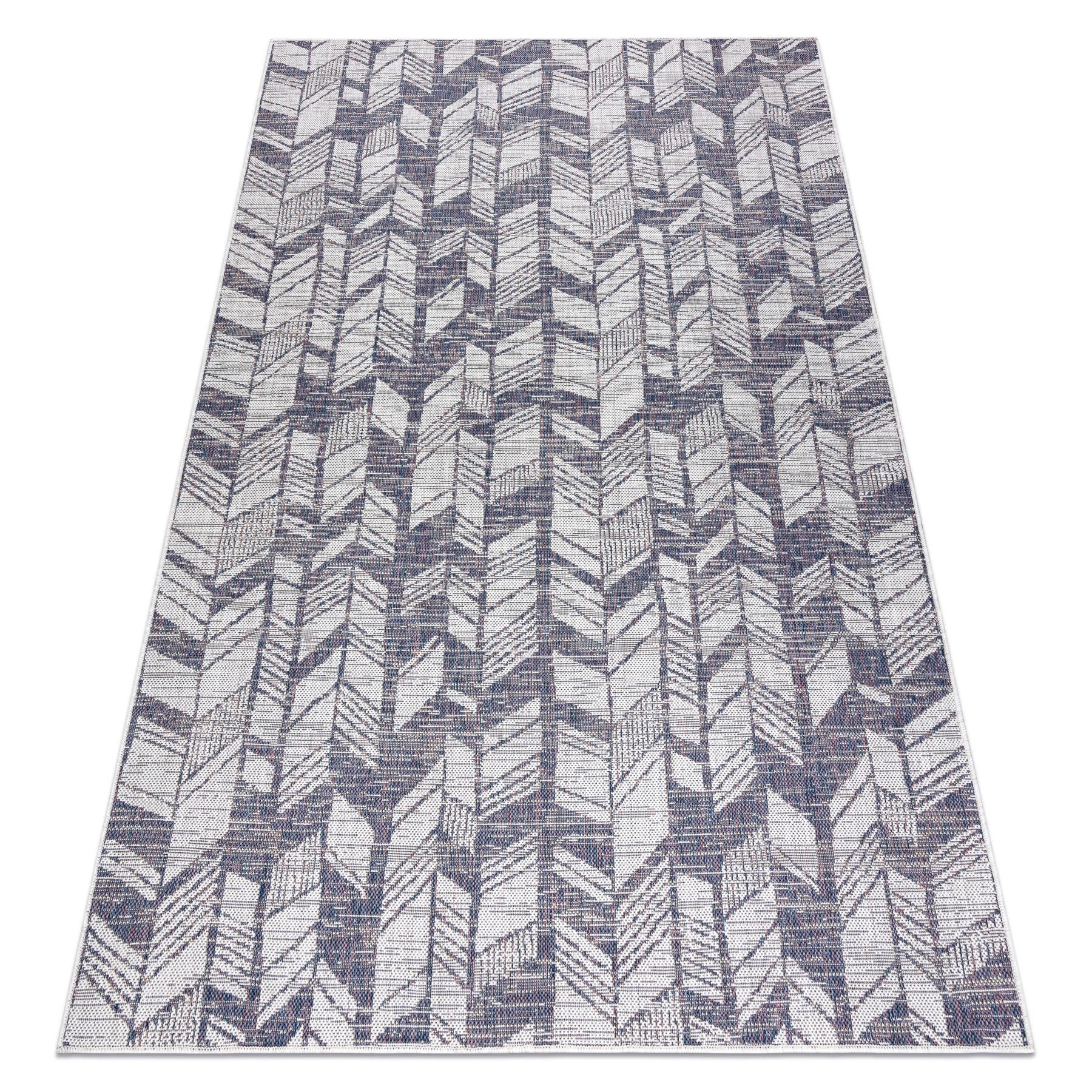 Dywan SZNURKOWY SIZAL SION Jodełka, Chevron 22180 płaskie tkanie ecru / niebieski / róż 140x190 cm