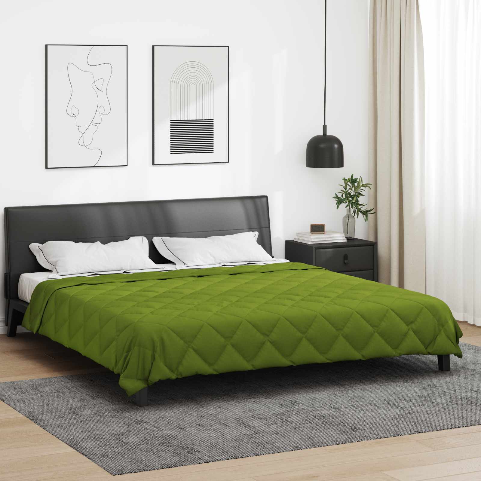 Kołdra na cały rok Zielony 200 x 200 cm Mikrofibra vidaXL