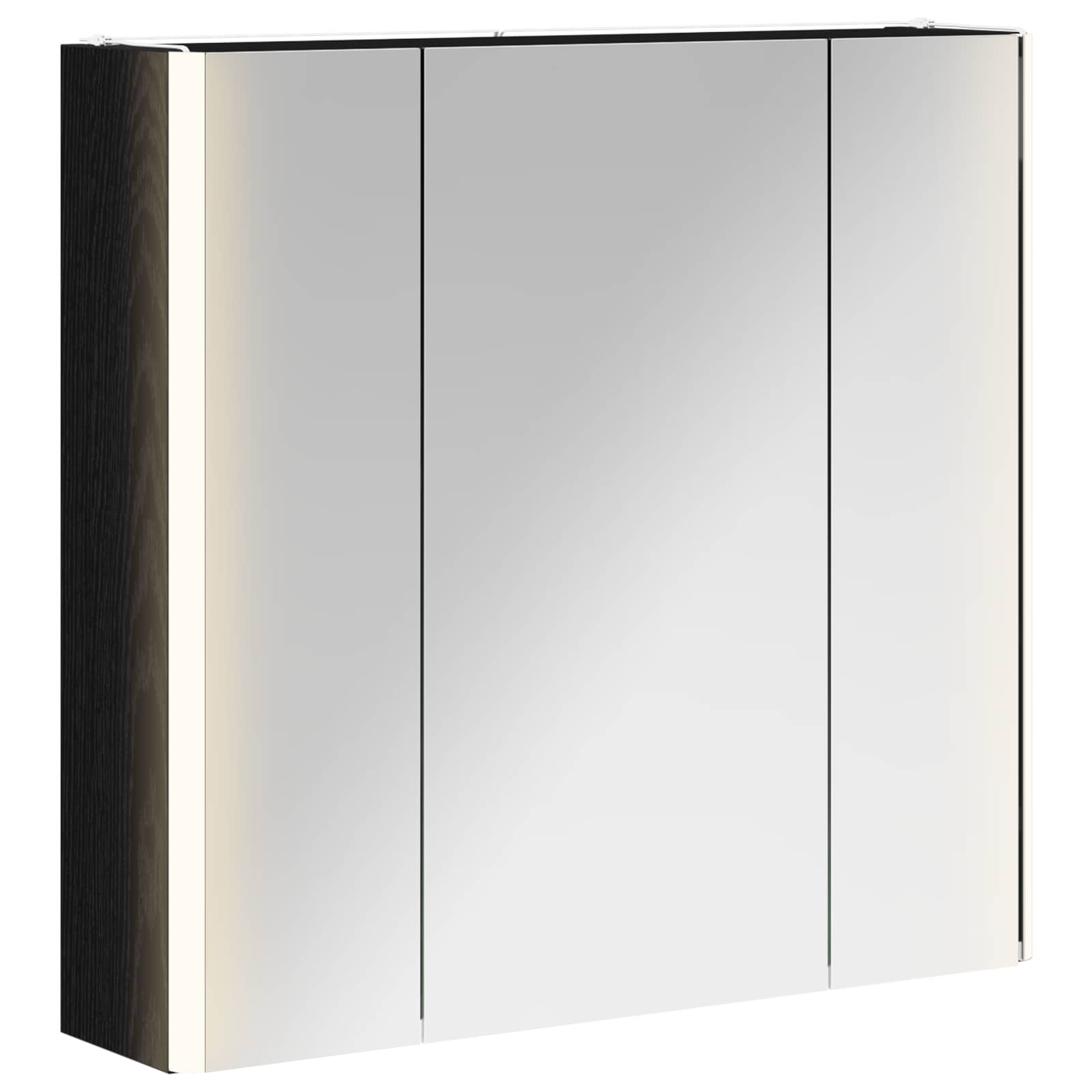Szafka z lustrem do łazienki Czarny Dąb 63,5 x 15,5 x 60,5 cm