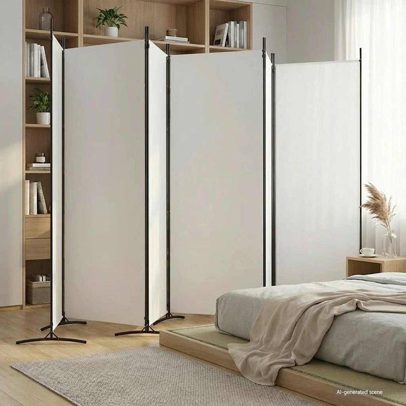 Parawan 6-panelowy, biały, 520x180 cm, tkanina vidaXL