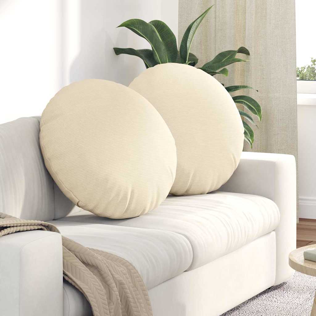 Poduszki na siedziska 2 pcs Kremowy Ø60 x 21 cm vidaXL