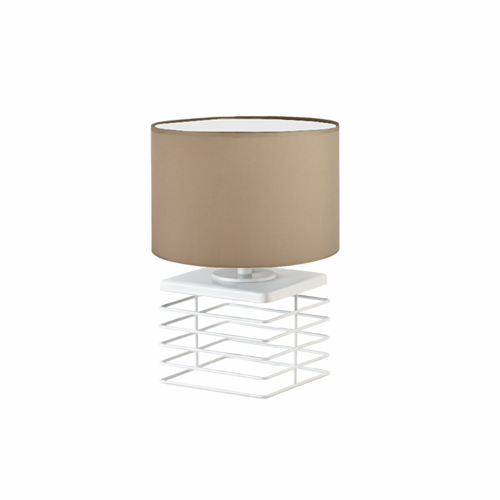 Lampka nocna na biurko lampa biurkowa druciana LED z abażurem walec LEVEL