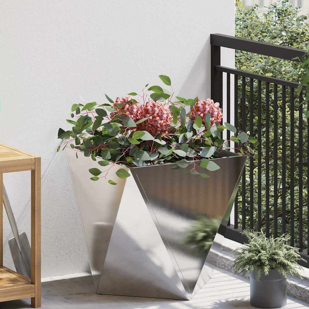 Donica Srebrny 50 x 50 x 50 cm Stal nierdzewna vidaXL