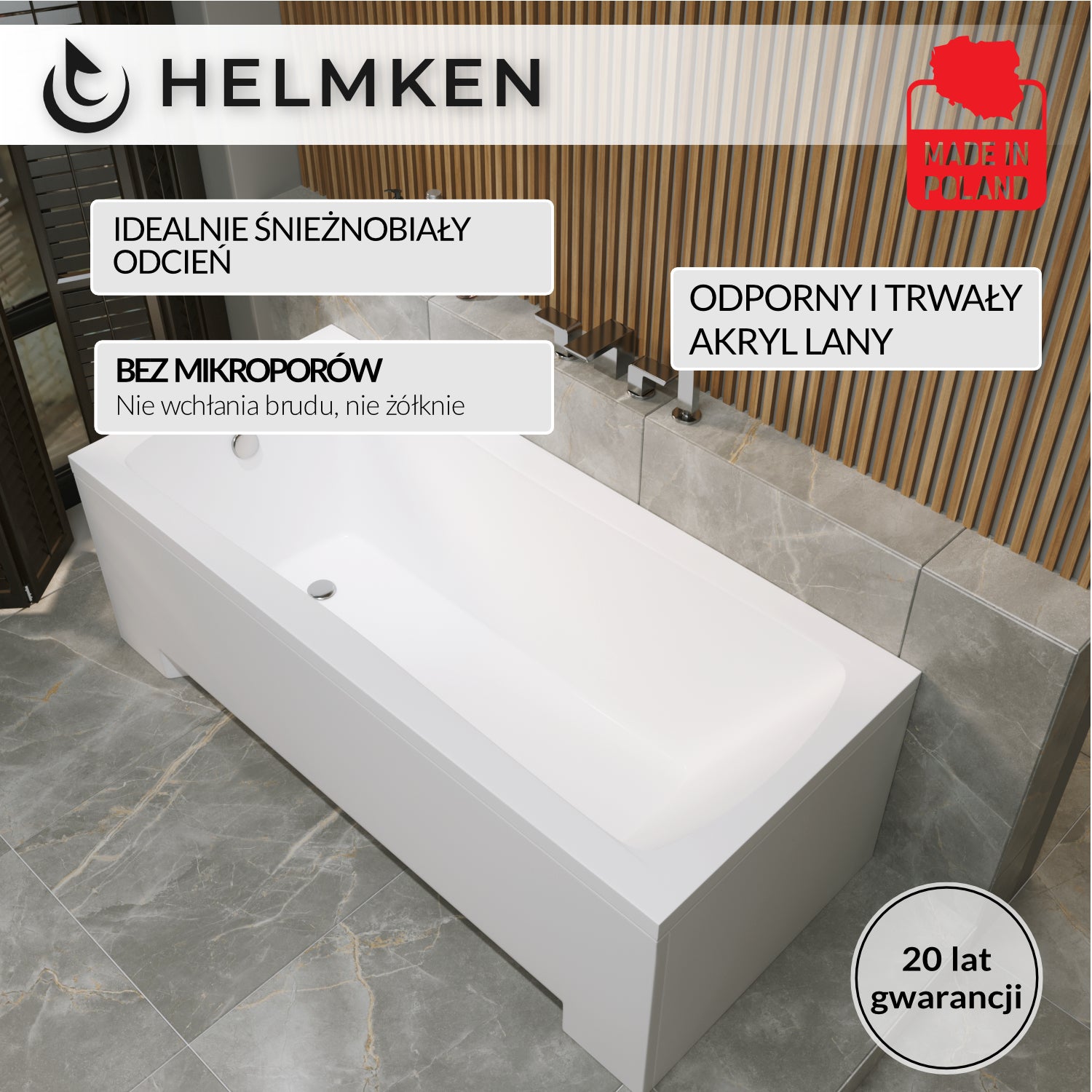 Wanna akrylowa Helmken Luna 170 х 70 / 23093004