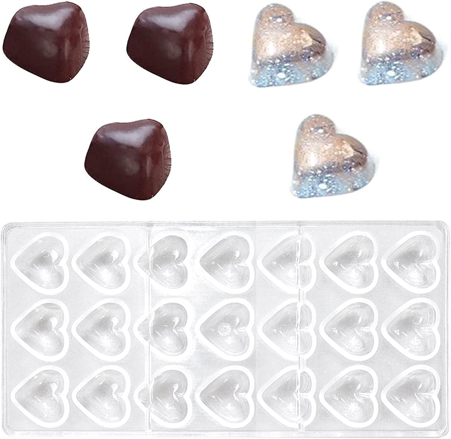 (Love Shape) Przezroczysta foremka do czekolady, przezroczysta plastikowa foremka do cukierków, do wyrobu kulistych cukierków, czekoladek, przekąsek