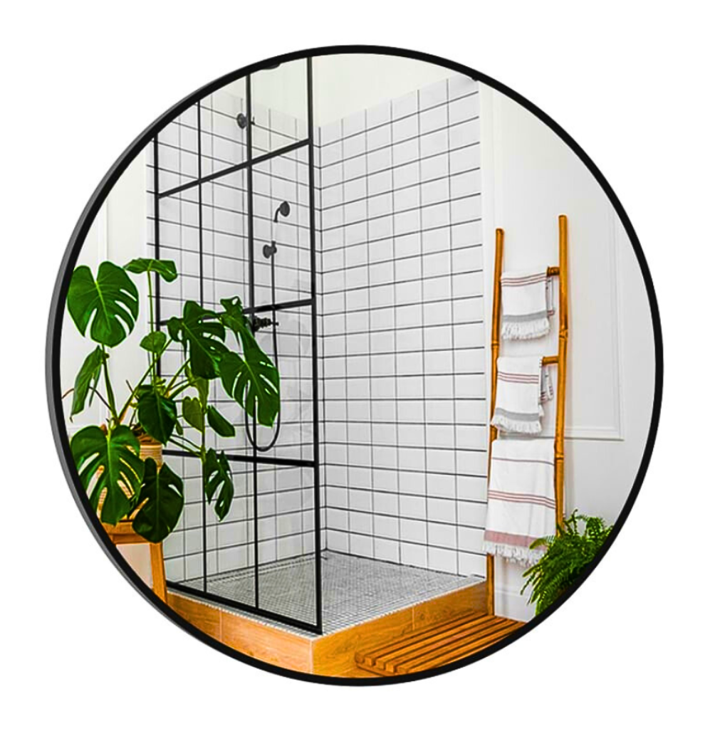 Lustro 110 w Czarnej Ramie Aluminiowej Loft Bez Oświetlenia Brak Łączeń