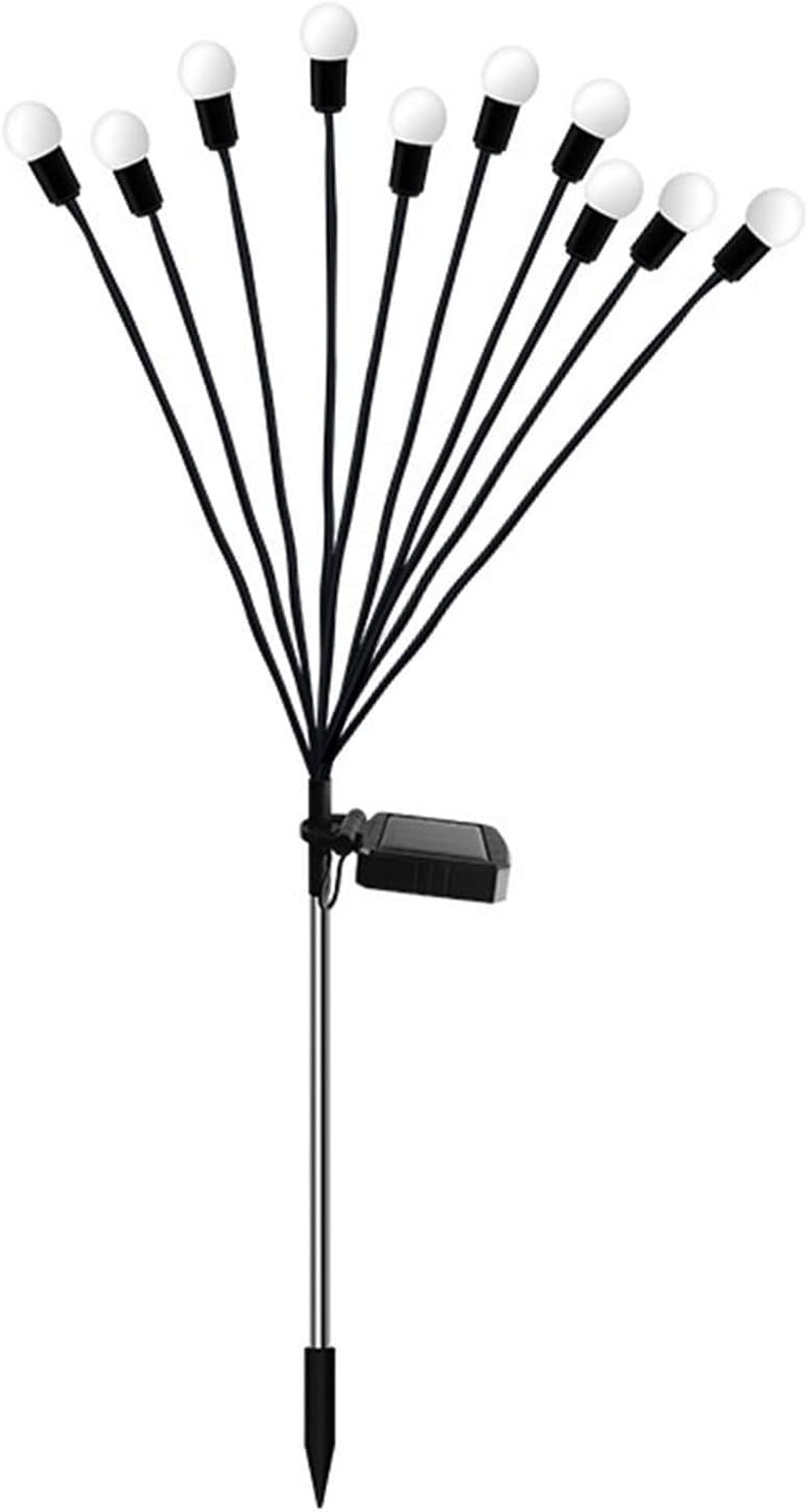 Lampy solarne zewnętrzne, 10 lamp solarnych LED w kształcie świetlików do ogrodu i na balkon, zewnętrzna lampa solarna,wodoodporna IP65 (ciepła biel)