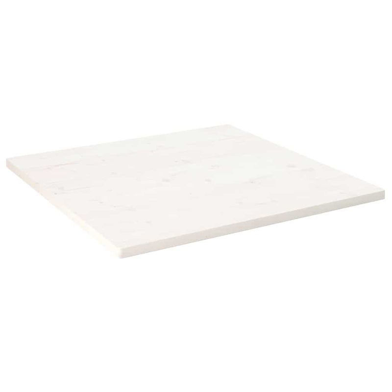 vidaXL Blat stołu, biały, 80x80x2,5cm, lite drewno sosnowe, kwadratowy