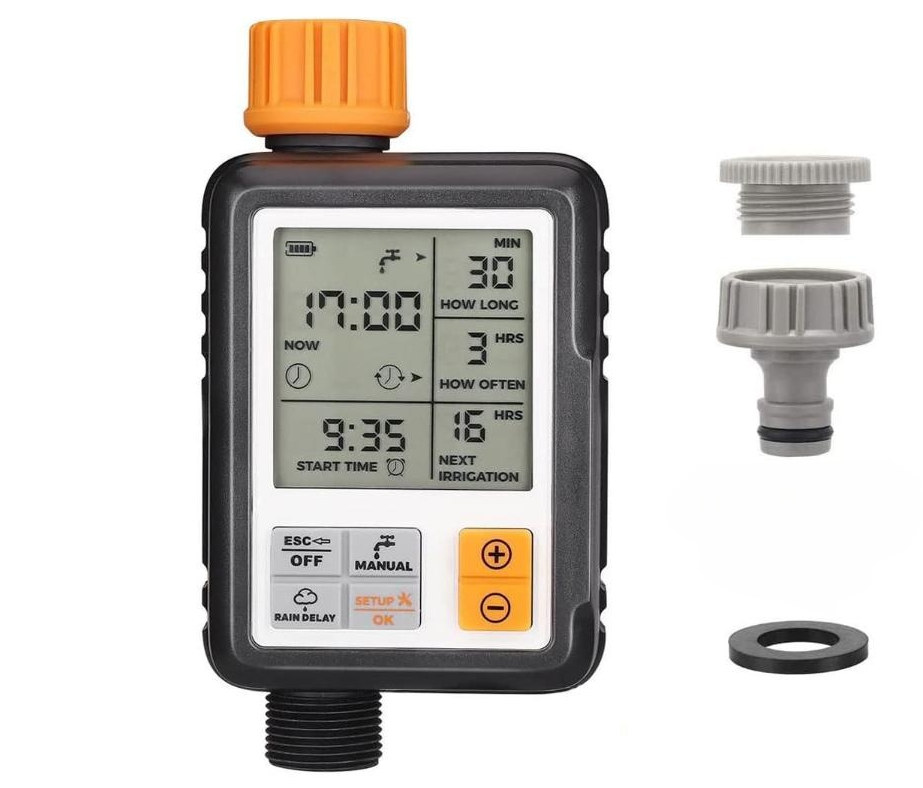 Automatyczny timer nawadniania kropelkowego, wodoodporny i przeznaczony do użytku na zewnątrz, z wieloma trybami nawadniania, 3-calowym ekranem LCD