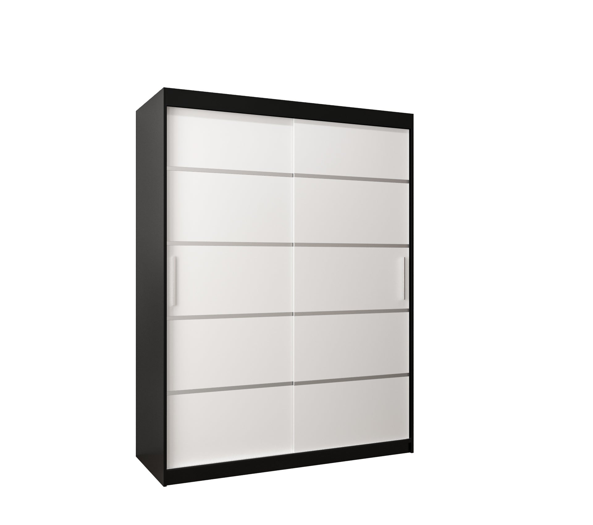 Szafa przesuwna garderoba Verona 1 150 x 62 x 200 cm Czarny + Biały - Abiks Meble