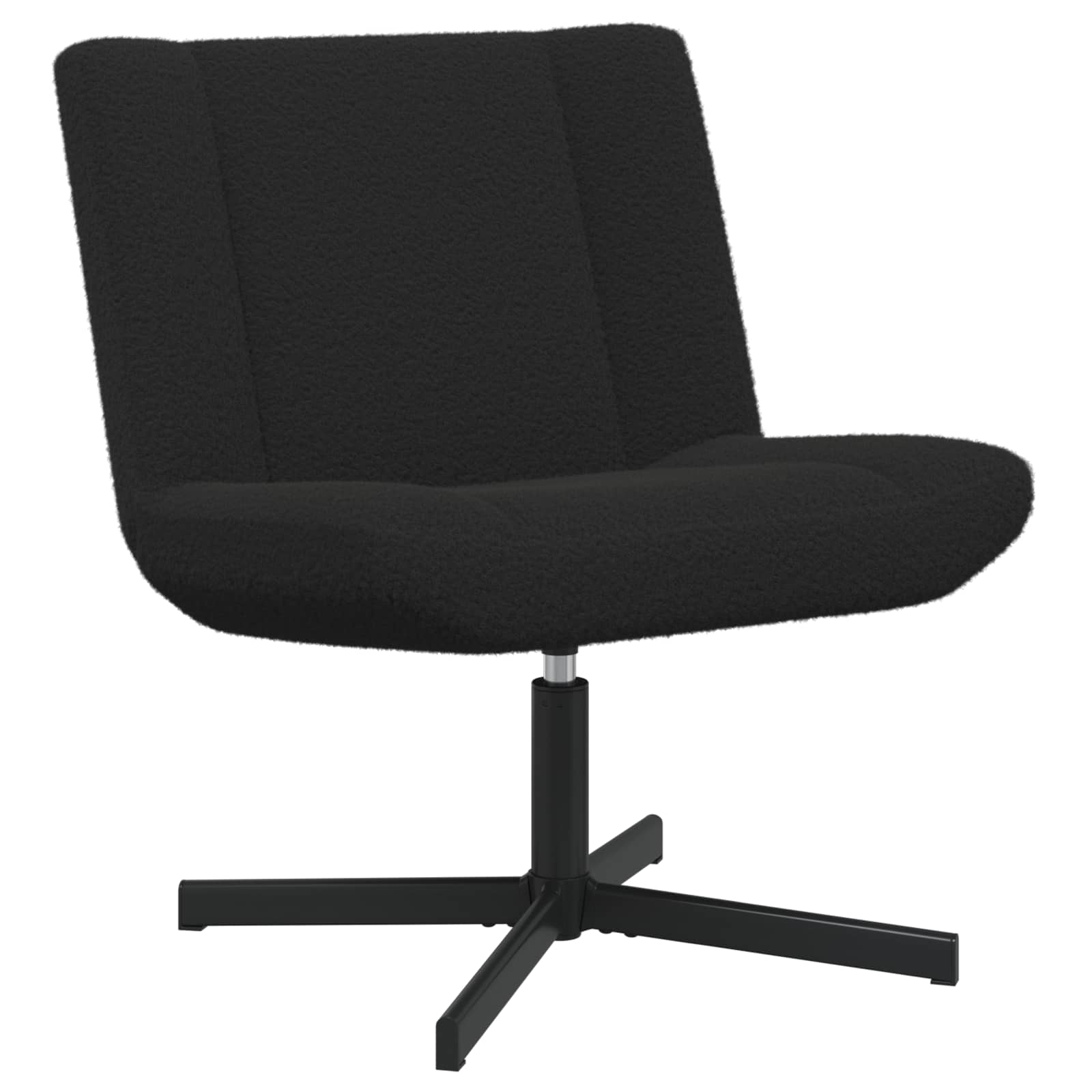 Fotel obrotowy Czarny 63 x 75 x 76 cm Owczy Skór vidaXL